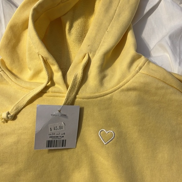 Top Shop Yellow Crop Hoodie - Picture 2 of 3